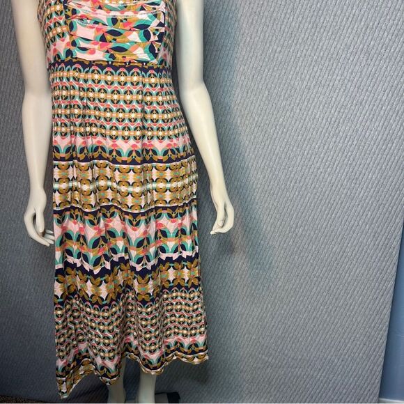 ANTONIO MELANI Multicolor Geometric Sleeveless Maxi Dress Size 8 Art Comfort - Picture 9 of 12